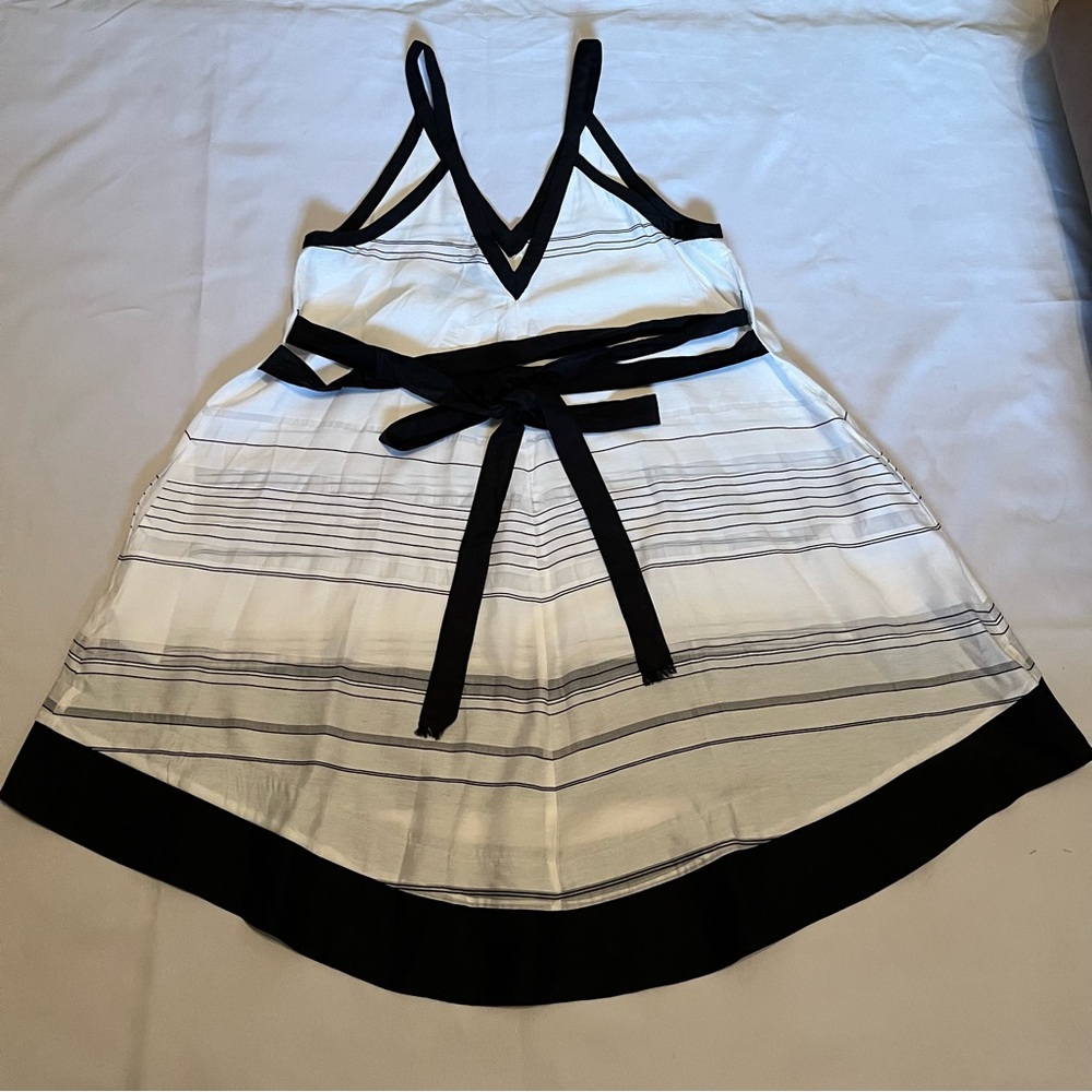 Proenza Schouler Sheer Stripped Cover Up Sundress In Black & White Size XS/Small - Picture 5 of 14